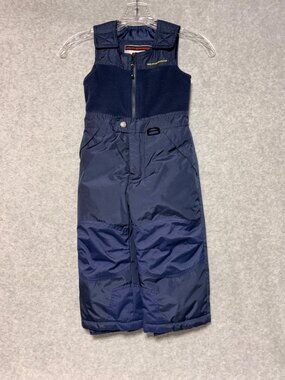 Weatherproof Snow Bibs Pants Boys Size 3T Navy Blue Articulated Knees Full Zip